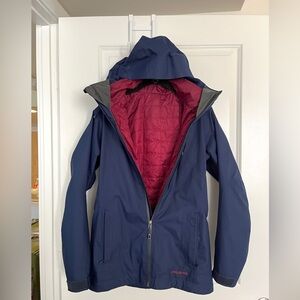 Patagonia Womens XS 3 in 1 Snowbelle Jacket Coat Removeable Hood